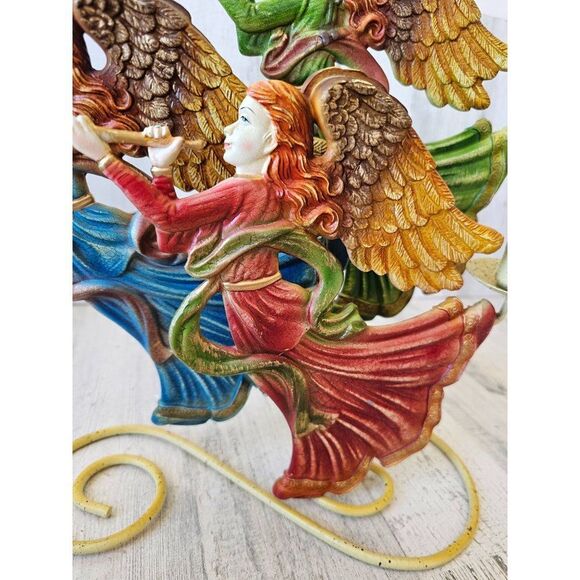 Vintage angel candelabra candle holder cherubs singing Victorian - Picture 2 of 11